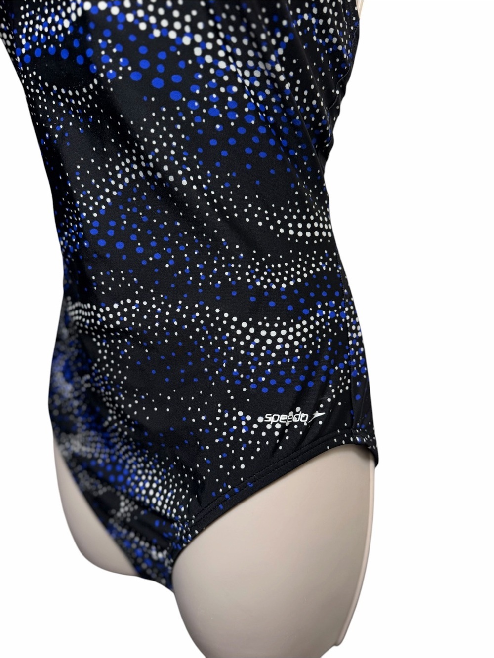 Speedo Hydro Women's One-piece Bathing Suit Black Blue White Padded Bra Sz 12 - Picture 5 of 13